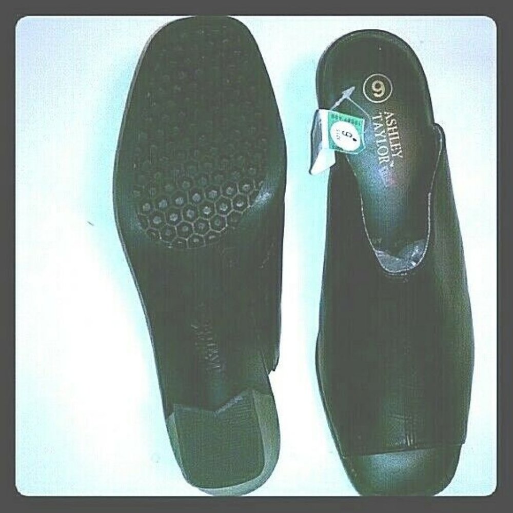 Vintage Rare Black Flex Soft Comfy Summer Slides Sexy Heels Sandal Shoes